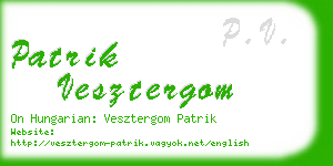 patrik vesztergom business card